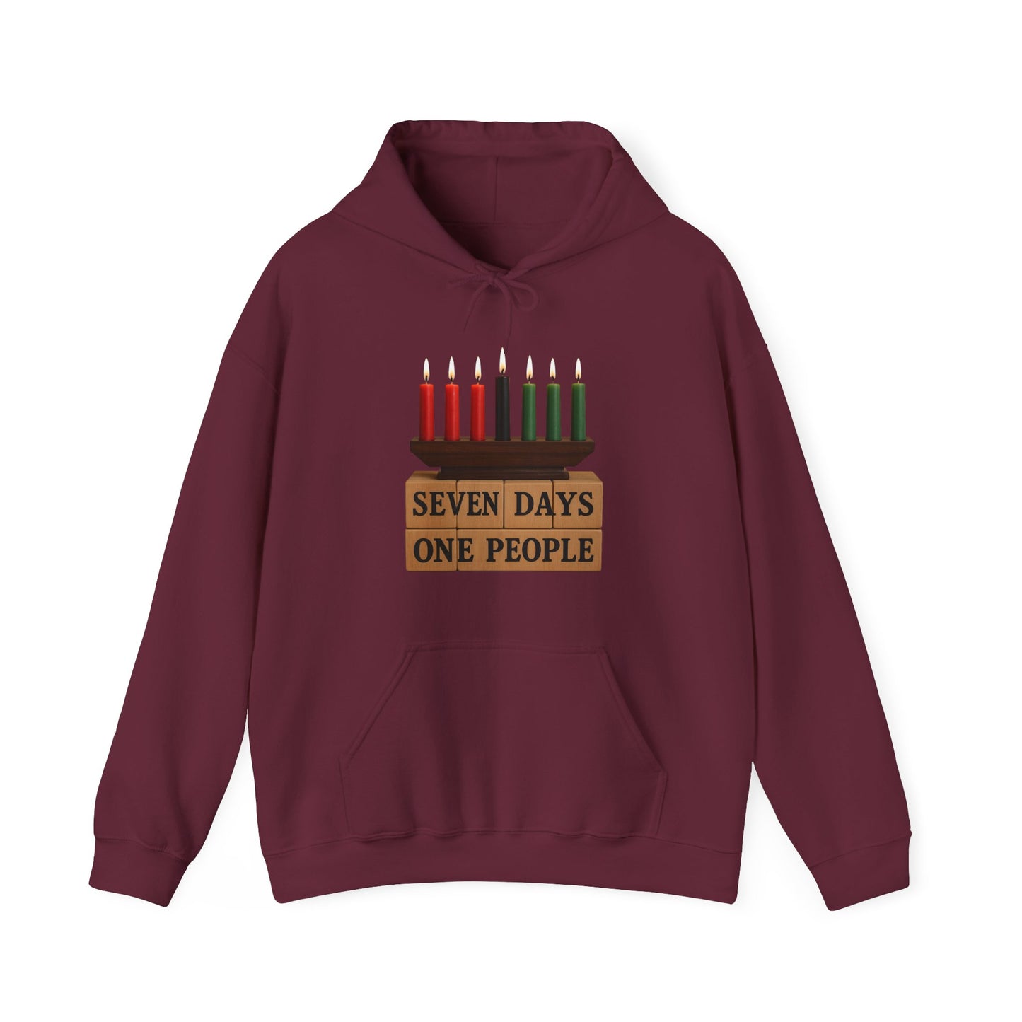 Seven Days, One People Kinara Hoodie - Kwanzaa (Unisex S–5XL)