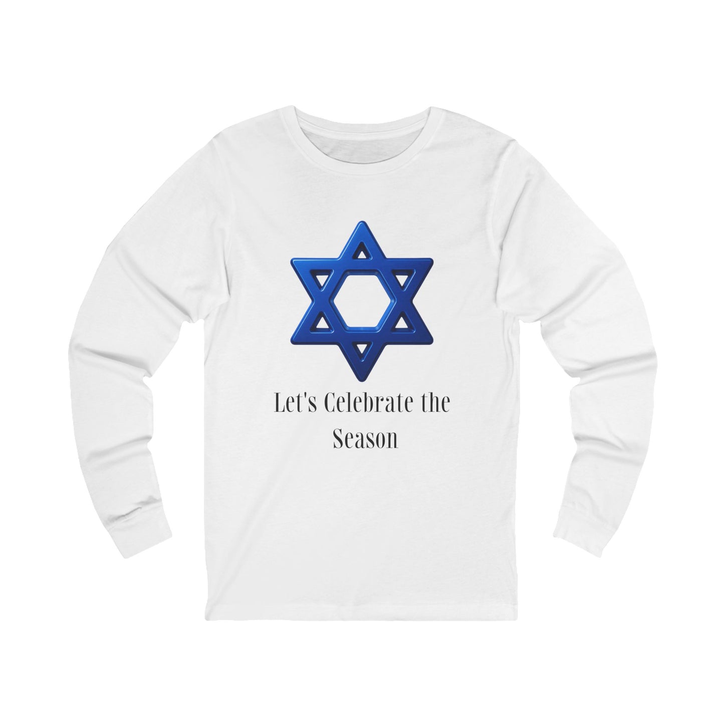 Celebrate the Season Star of David Hanukkah Long Sleeve Tee (Unisex S-2XL)