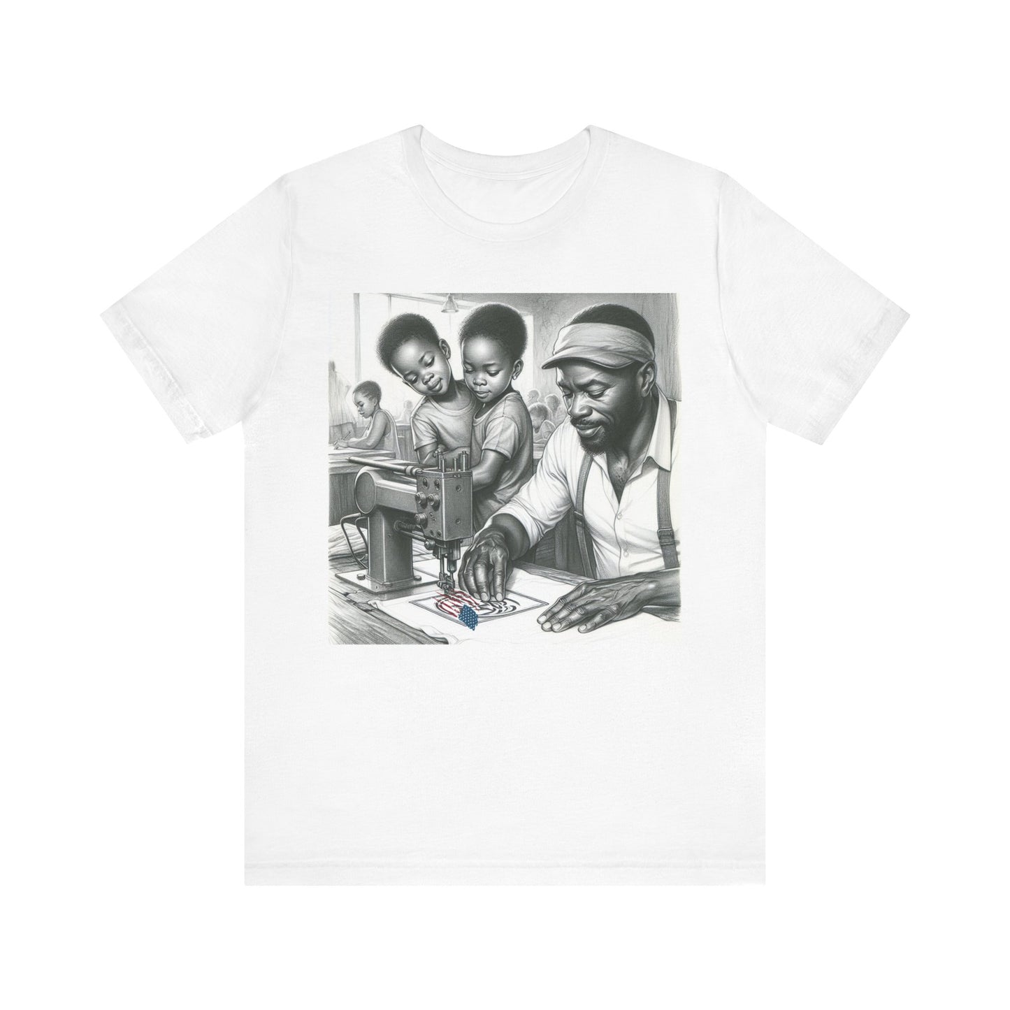 Empowering Father & Children Sewing Family Tee