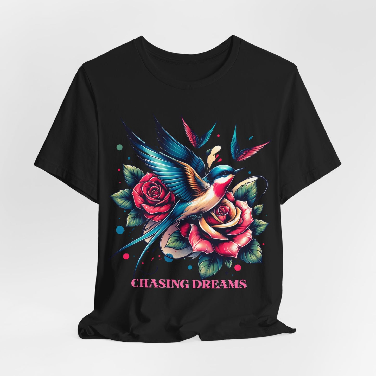 Chasing Dreams – Tattoo-Inspired Motivational Tee (Unisex, S–3XL)