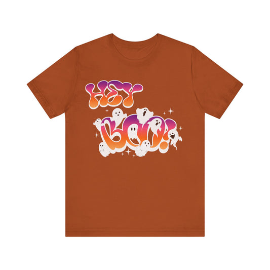 Hey Boo Halloween Graphic Tee (Unisex S-3XL)