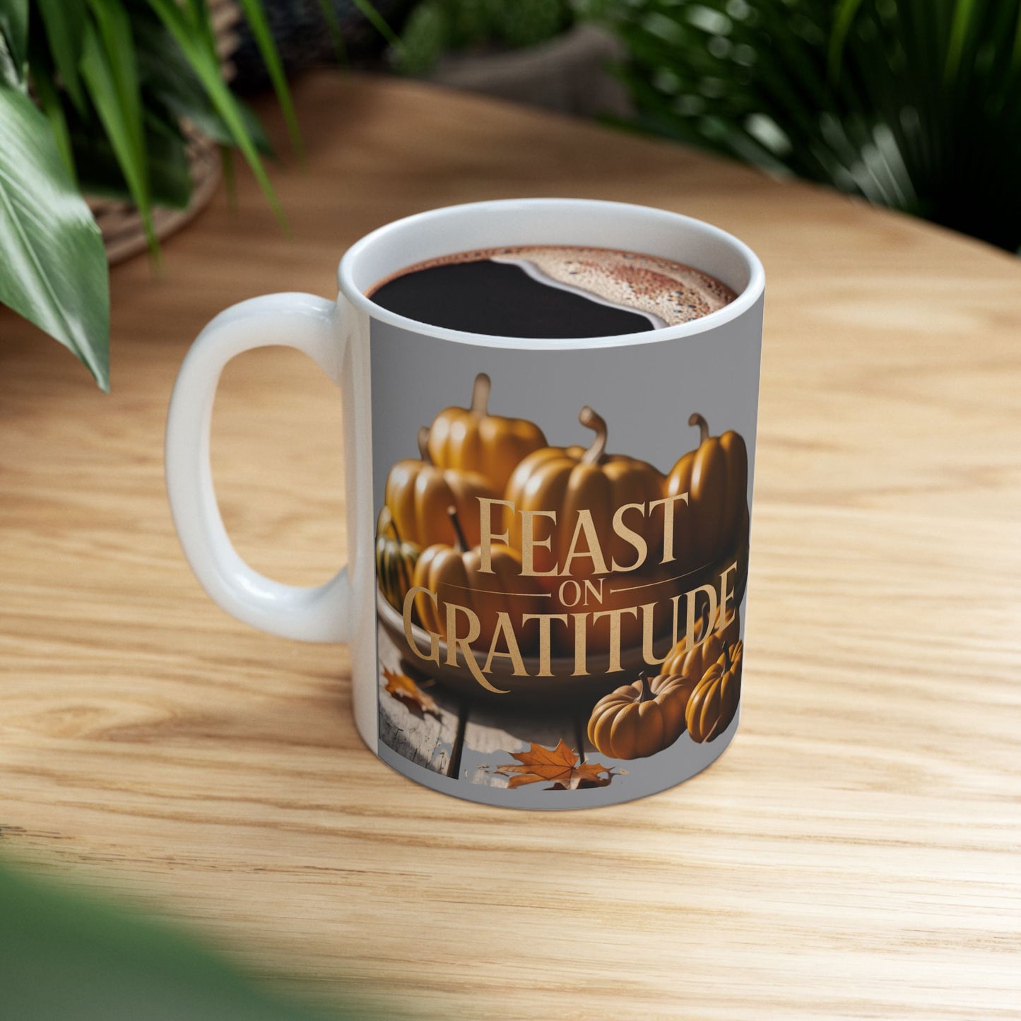 Feast On Gratitude Pumpkin Mug
