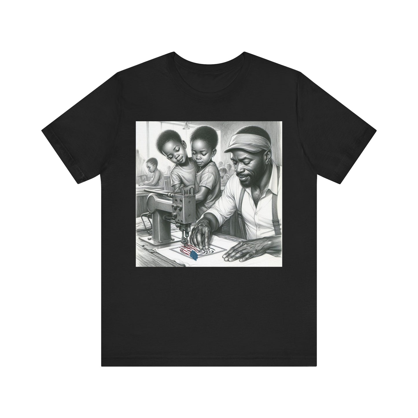Empowering Father & Children Sewing Family Tee