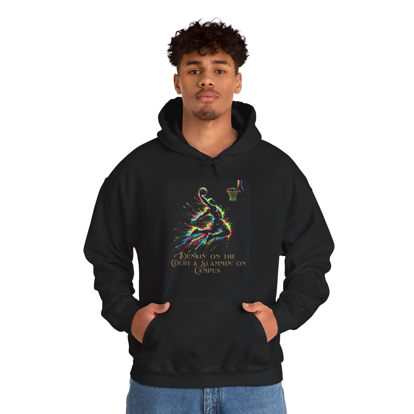 Electric Dunkin & Slammin – Athletic Basketball Hoodie (Unisex, S-5XL)