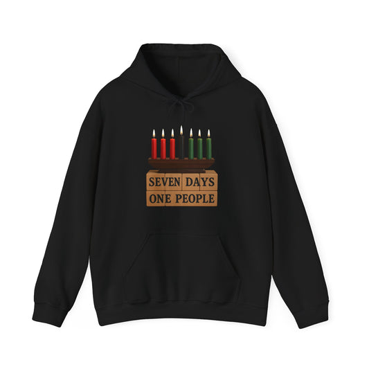 Seven Days, One People Kinara Hoodie - Kwanzaa (Unisex S–5XL)