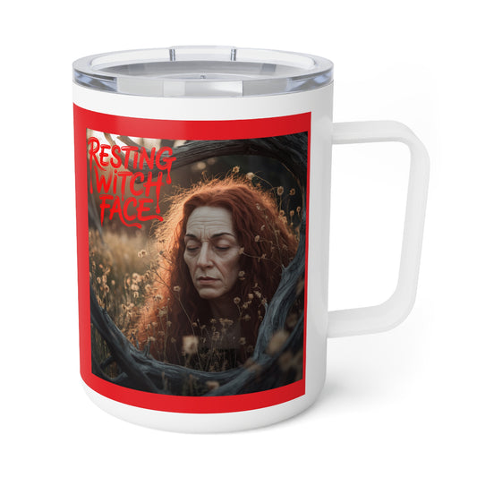 Resting Witch Face Insulated Mug, 10oz, with spooky design perfect for coffee at home or office. Resting Witch Face Insulated Mug, 10oz, with spooky design perfect for coffee at home or office.