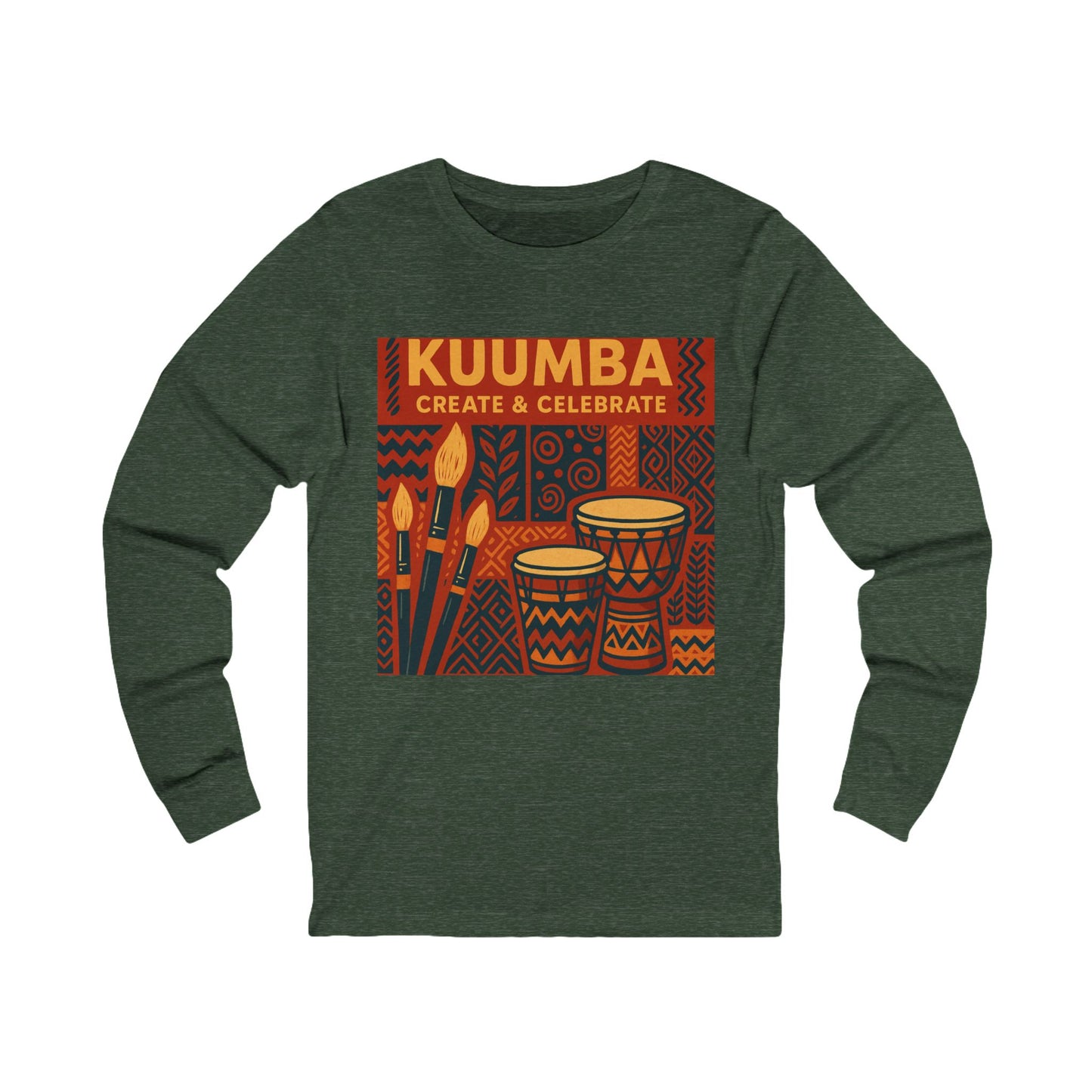 Kuumba, Create & Celebrate Long Sleeve Tee – Kwanzaa (Unisex S-2XL)