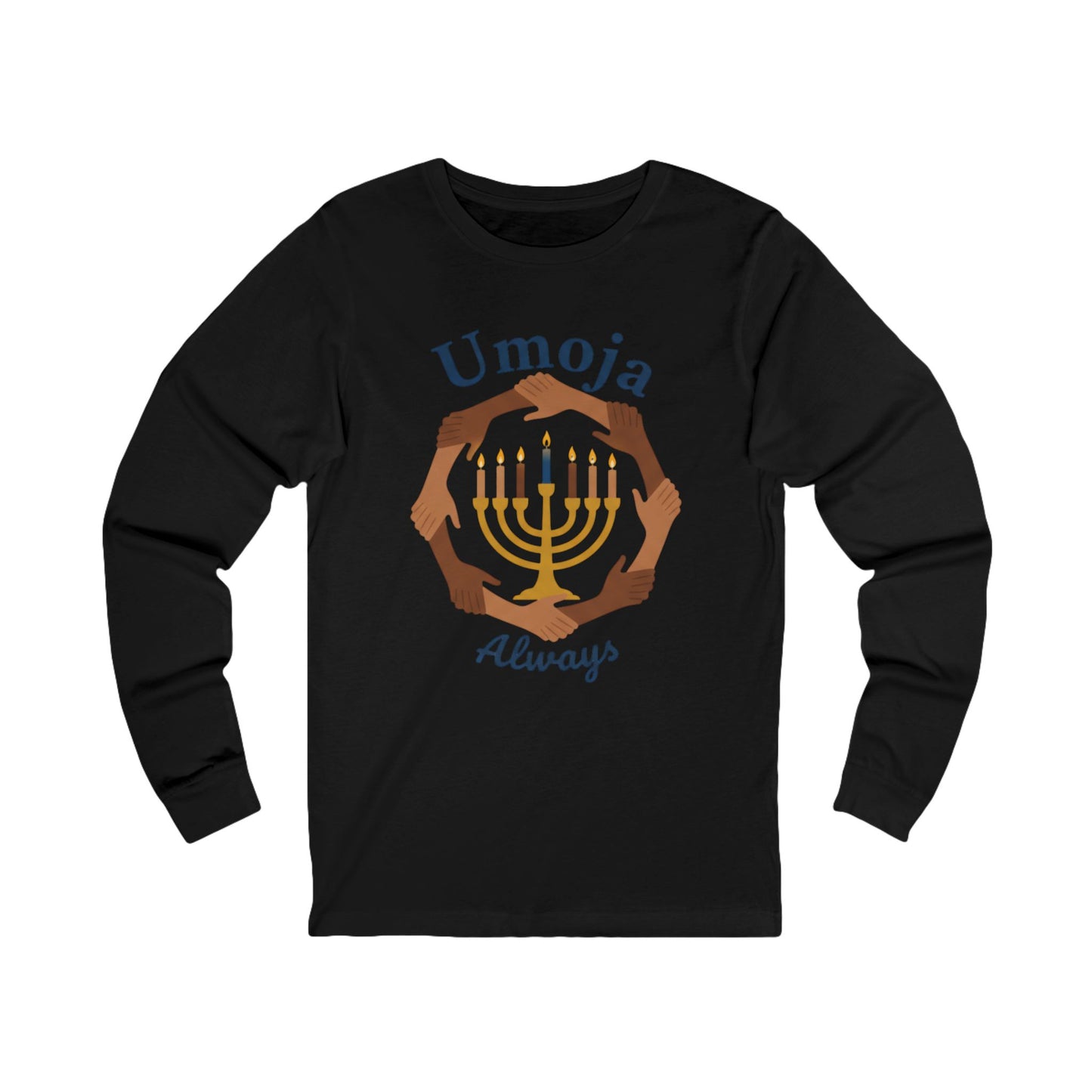 Umoja Always Unity Lights Long-Sleeve Tee – Kwanzaa (Unisex S-2XL)