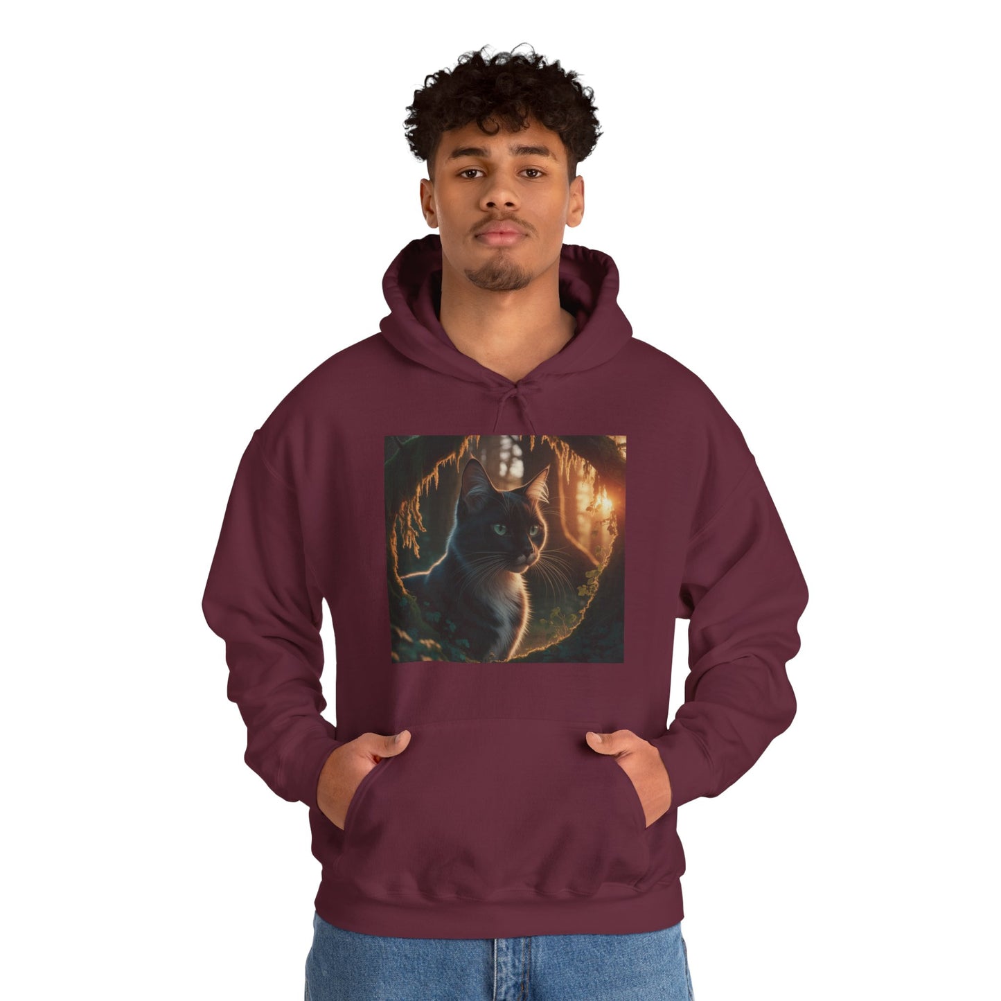 Whimsical Cat Graphic Hoodie – Cozy Feline Fun (Unisex S-5XL)