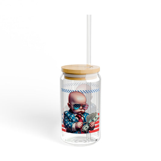 Boss Baby Patriotic Sipper Glass with Straw