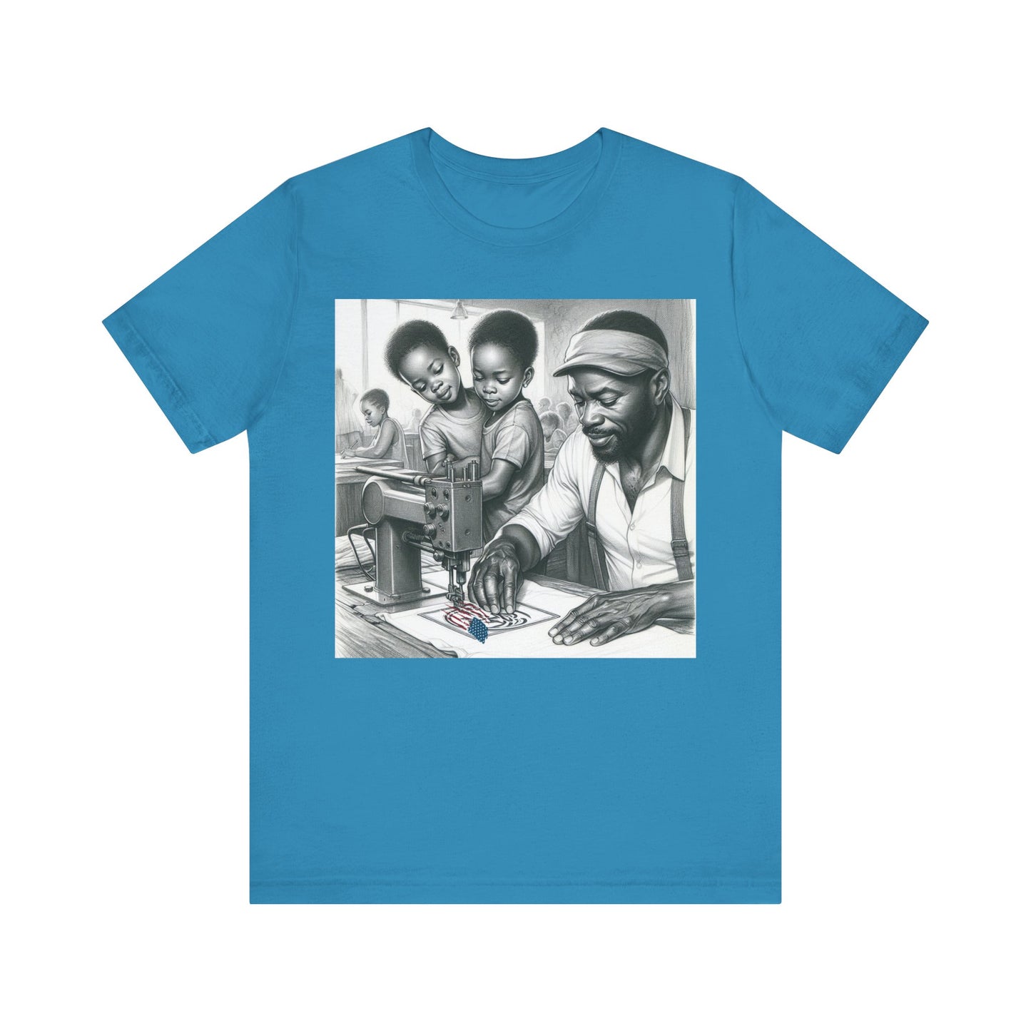 Empowering Father & Children Sewing Family Tee