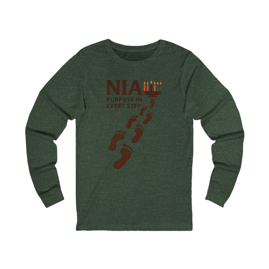 Nia Steps Purpose & Path Long-Sleeve Tee (Unisex S-2XL)