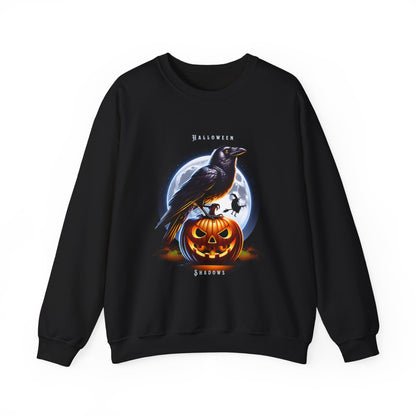 Halloween Shadows Raven Sweatshirt (Unisex S-2XL) in Maroon