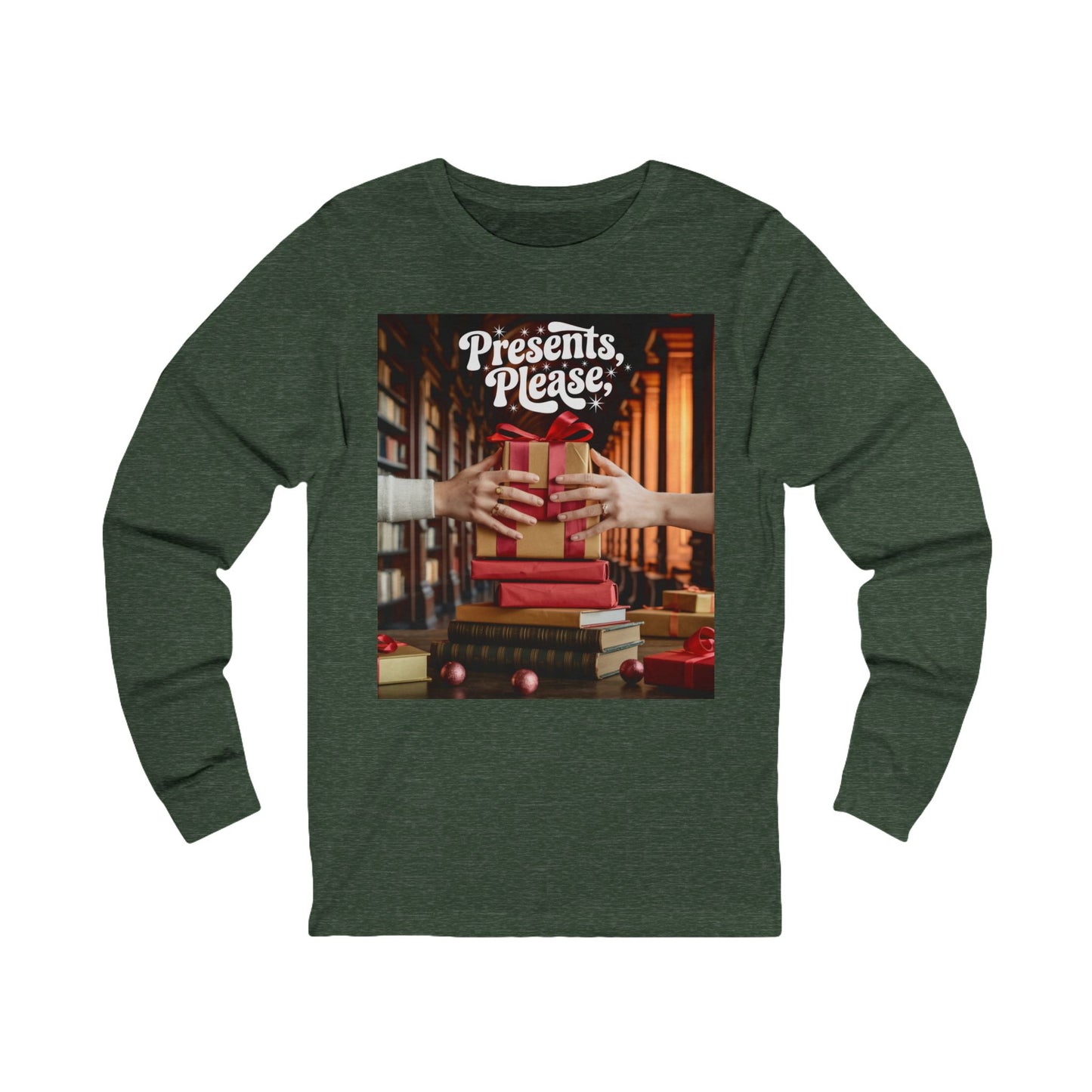 Presents, Please Library Gift Long-Sleeve Tee (Unisex S-2XL)