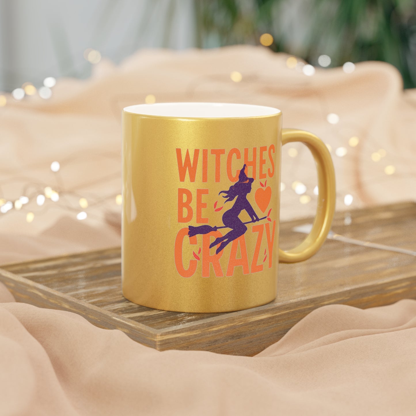 Witches Be Crazy Gold Mug, 11oz