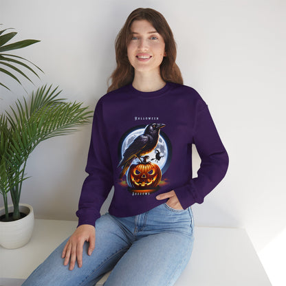 Halloween Shadows Raven Sweatshirt (Unisex S-2XL) in Purple