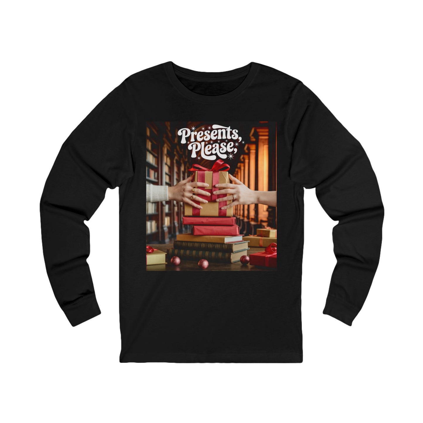 Presents, Please Library Gift Long-Sleeve Tee (Unisex S-2XL)