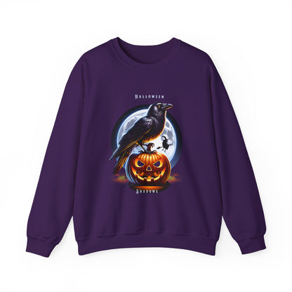 Halloween Shadows Raven Sweatshirt (Unisex S-2XL) in Black