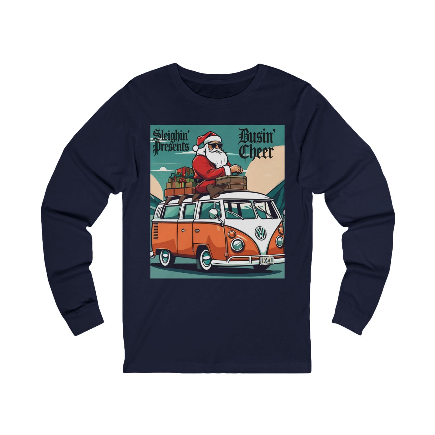Vintage Santa Van Long Sleeve Tee (Unisex S-2XL)