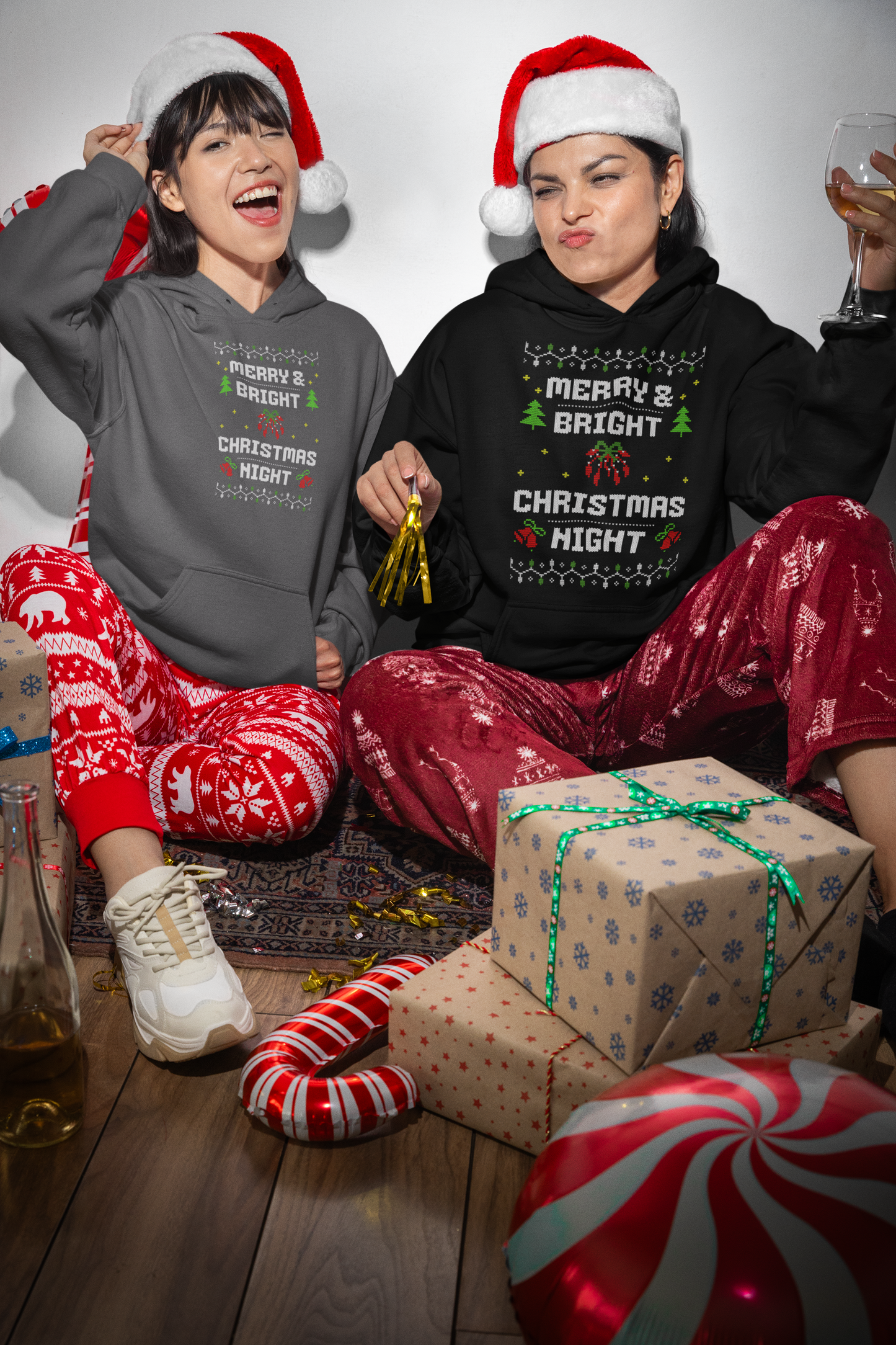 Merry & Bright Christmas Night Hoodie (Unisex S-5XL)