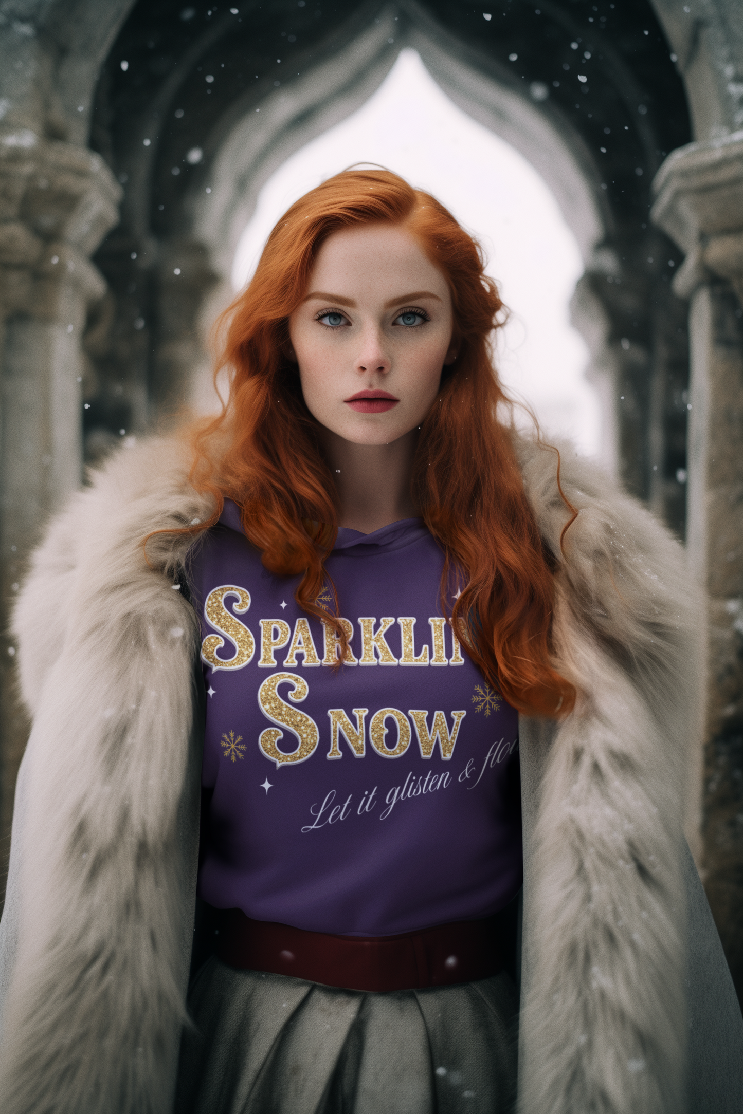 Sparkling Snow Winter Hoodie – Let It Glisten & Flow (Unisex S-5XL)