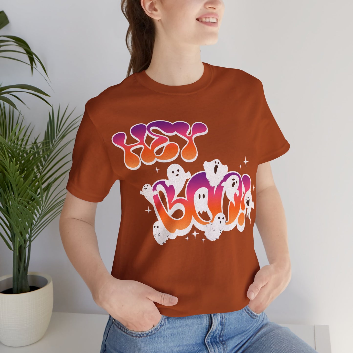 Hey Boo Halloween Graphic Tee (Unisex S-3XL)