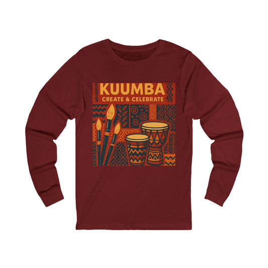 Kuumba, Create & Celebrate Long Sleeve Tee – Kwanzaa (Unisex S-2XL)