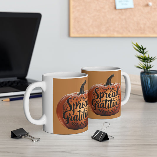 Spread Gratitude Pumpkin Mug