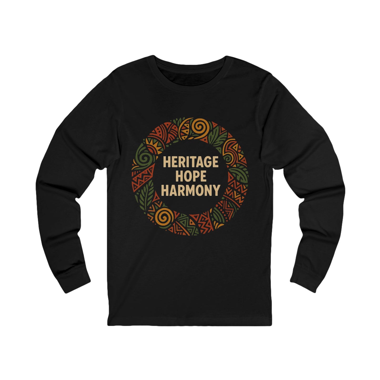 Heritage, Hope, and Harmony Wreath Long-Sleeve Tee - Kwanzaa (Unisex S-2XL)