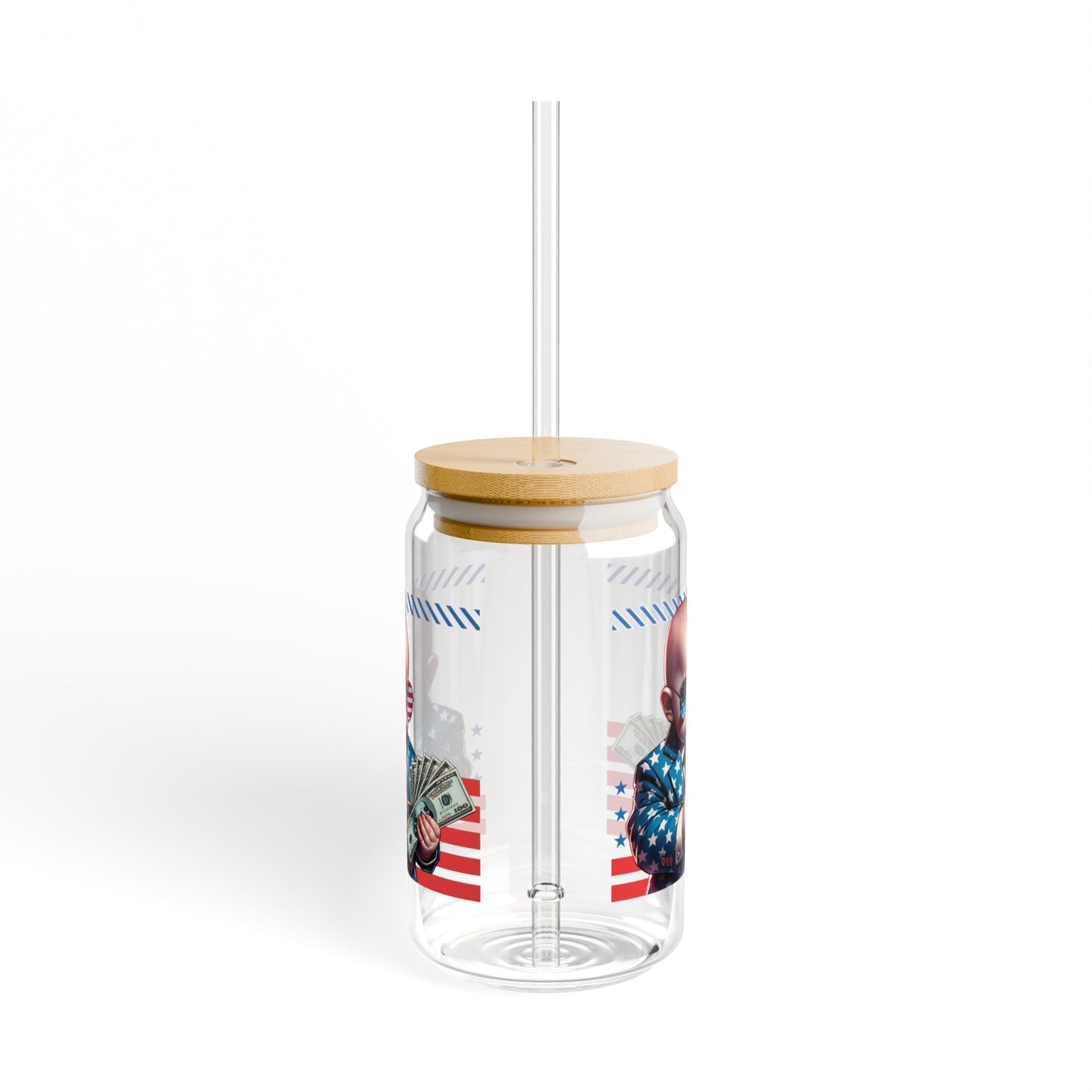 Boss Baby Patriotic Sipper Glass with Straw