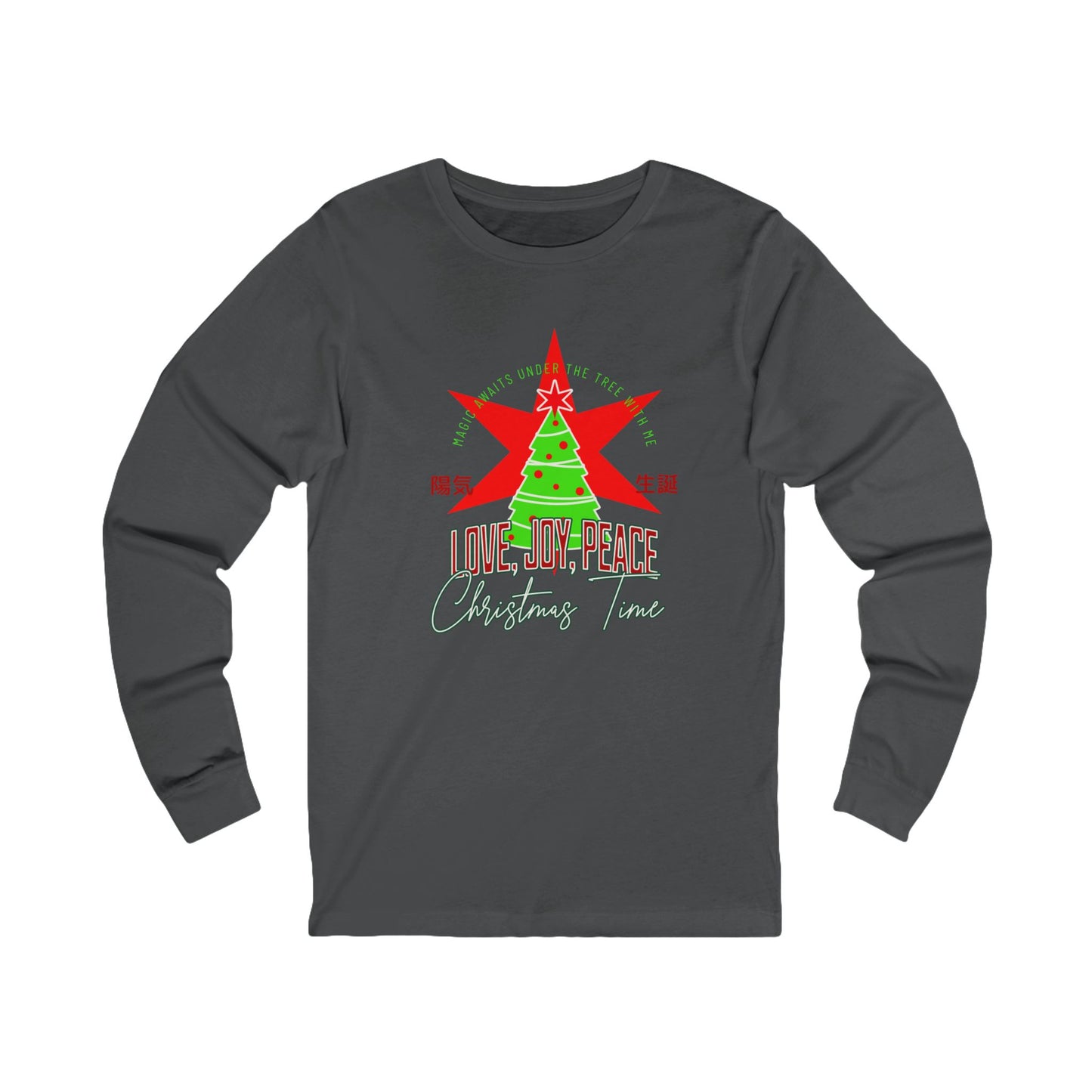 Love, Joy, and Peace Star Long-Sleeve Tee (Unisex S-2XL)