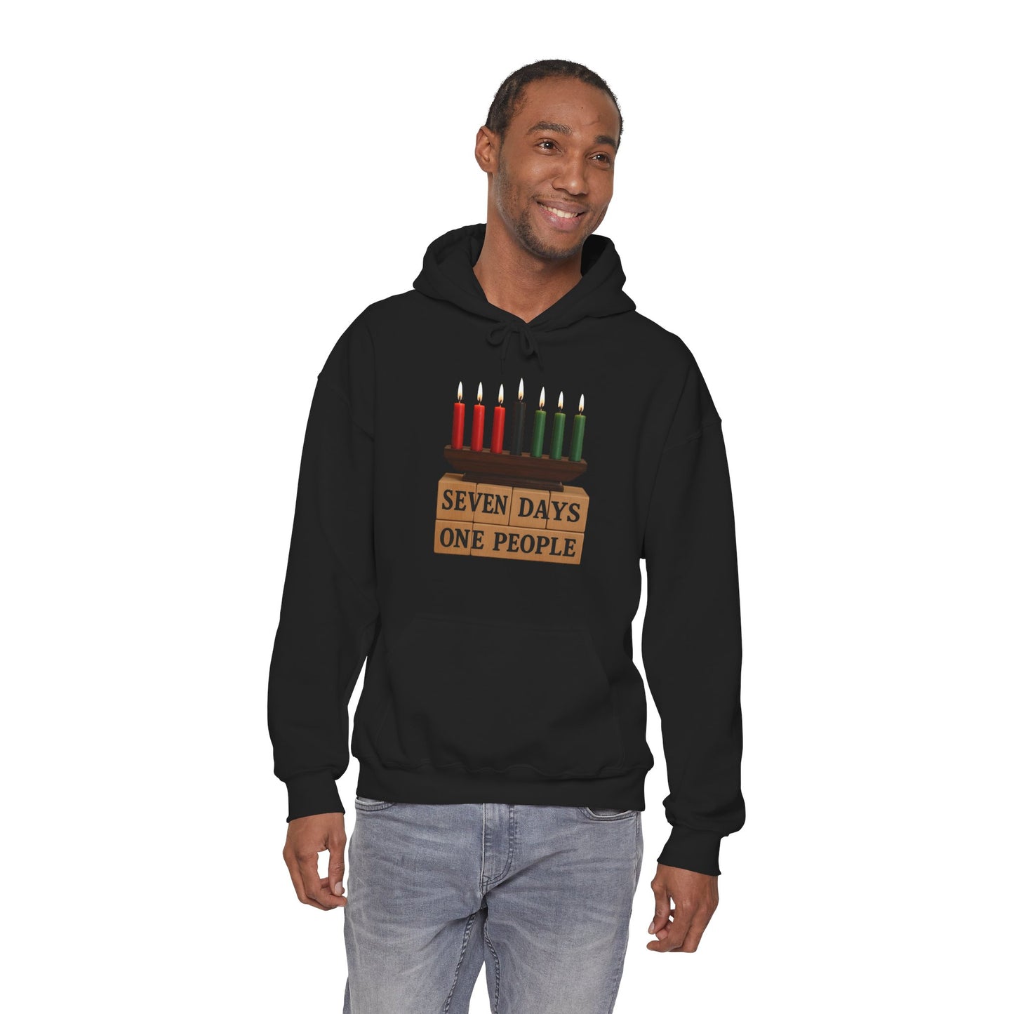 Seven Days, One People Kinara Hoodie - Kwanzaa (Unisex S–5XL)