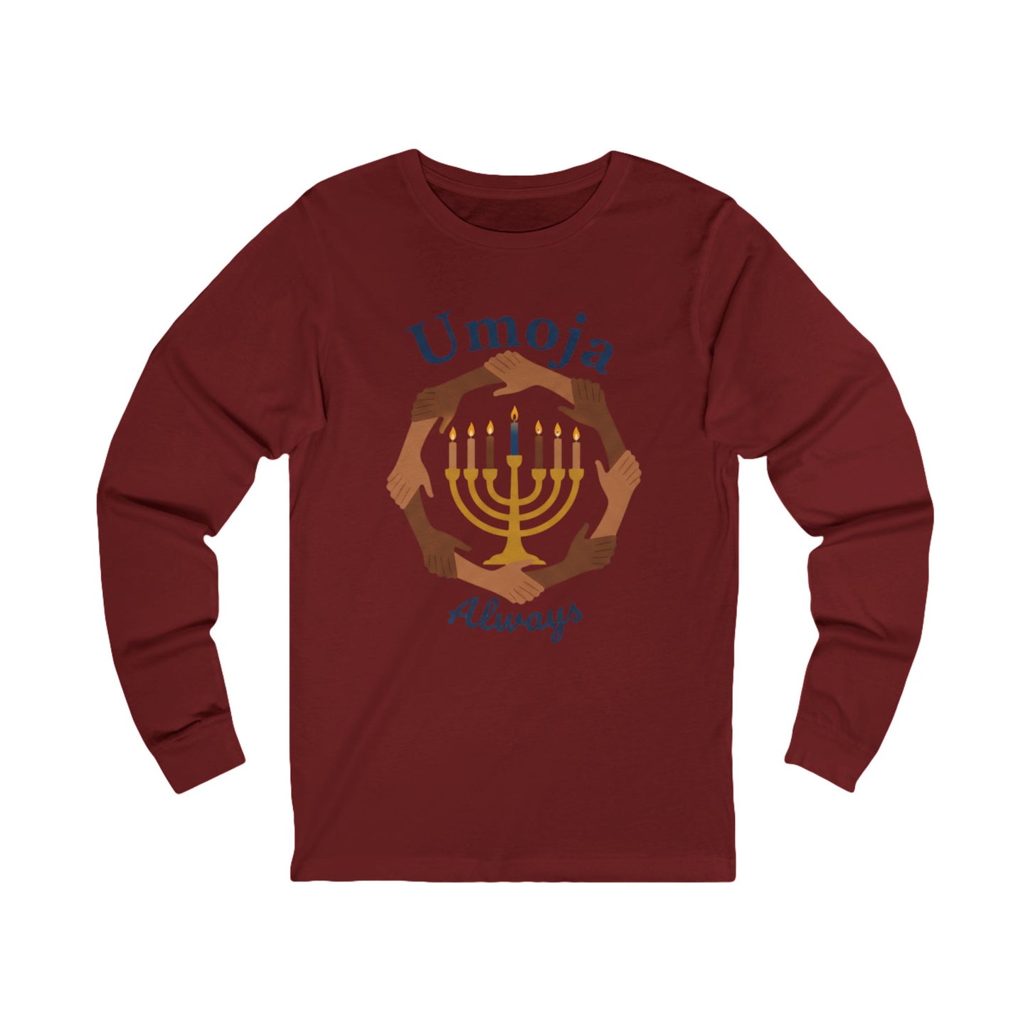 Umoja Always Unity Lights Long-Sleeve Tee – Kwanzaa (Unisex S-2XL)