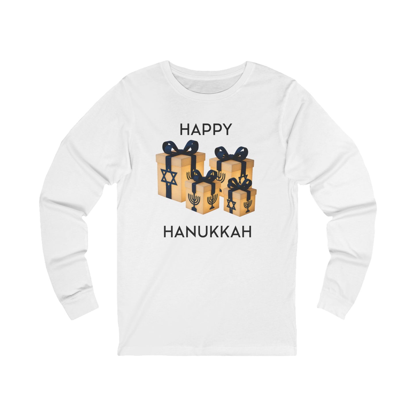 Happy Hanukkah Gift Long Sleeve Tee (Unisex S-2XL)