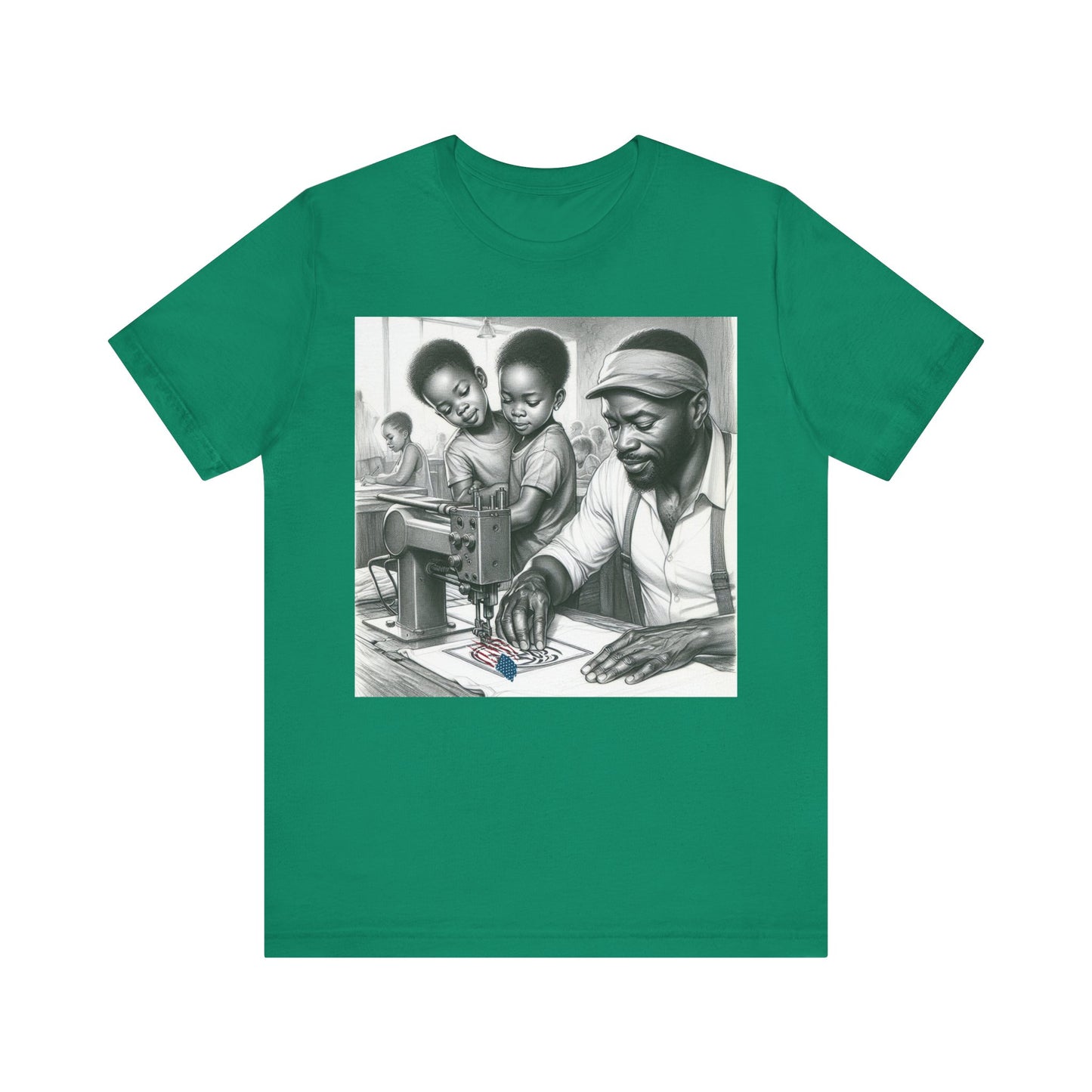 Empowering Father & Children Sewing Family Tee