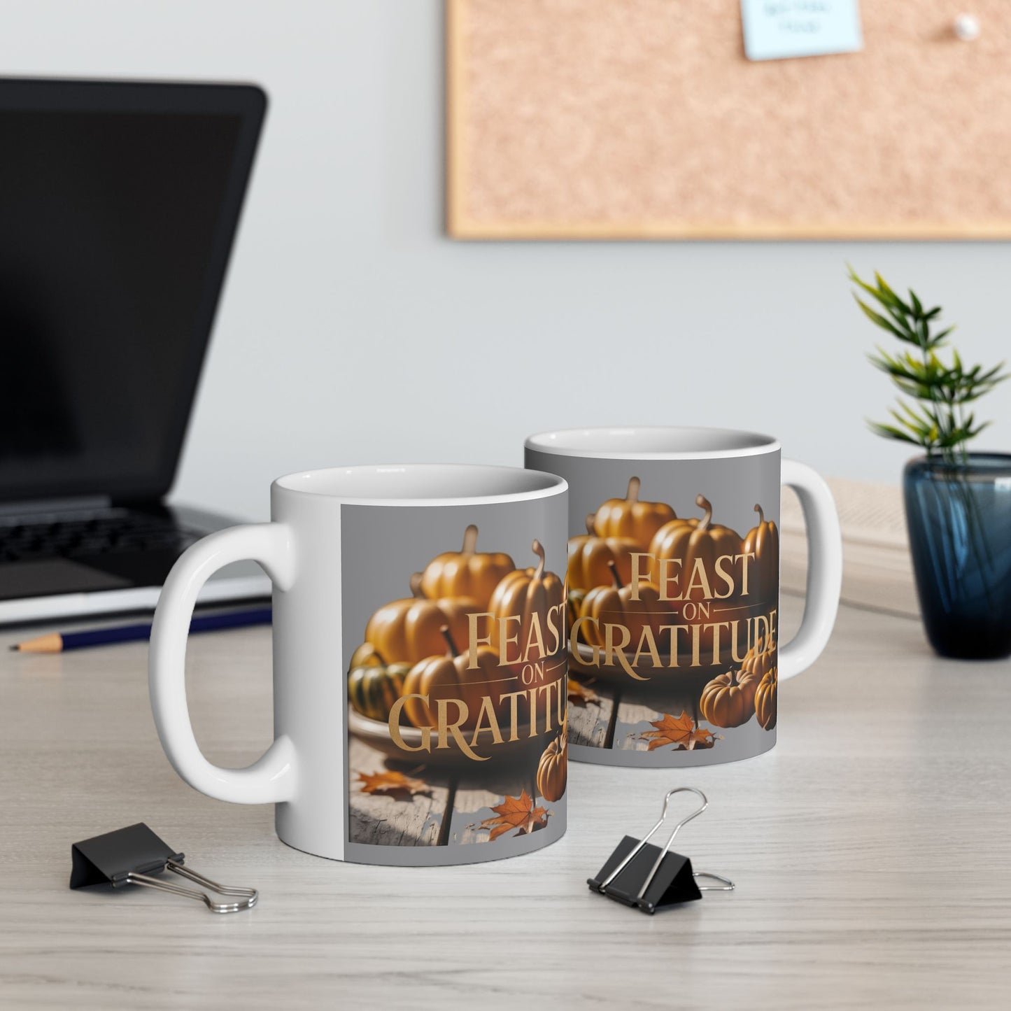 Feast On Gratitude Pumpkin Mug