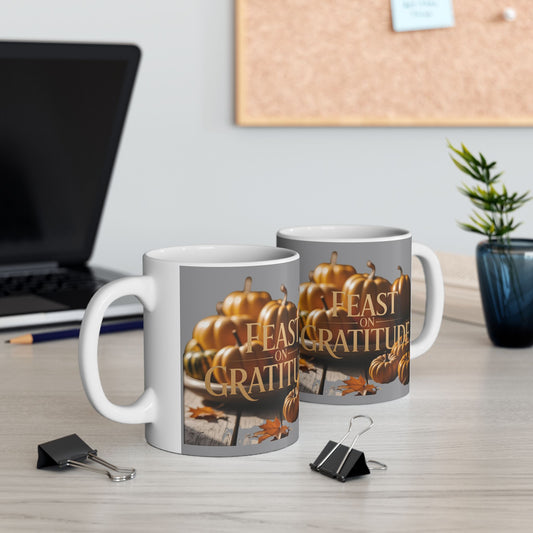 Feast On Gratitude Pumpkin Mug
